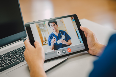 Patient on a telehealth call with their Provider